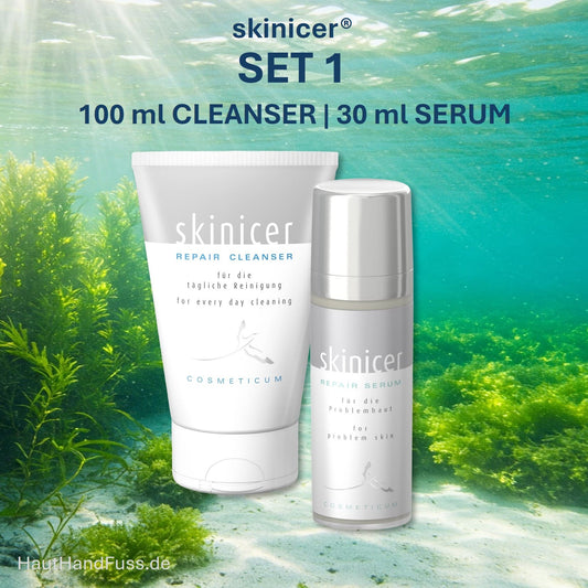 skinicer SET 1 mit CLEANSER & SERUM bei HautHandFuss.de