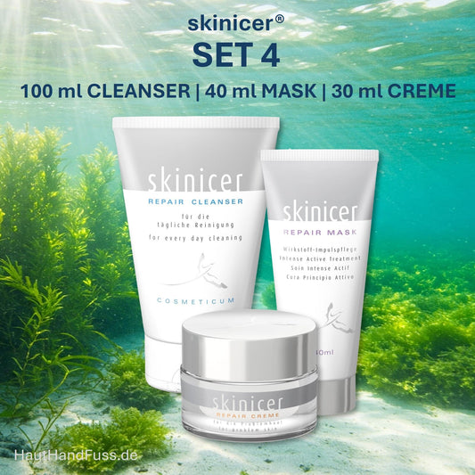 skinicer SET 4 mit CLEANSER & CREME & MASK bei HautHandFuss.de