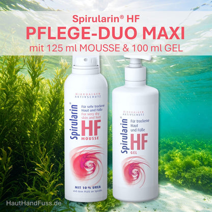 Spirularin Pflege-Duo MAXI mit 300 ml Mousse und 500 ml Gel bei HautHandFuss.de