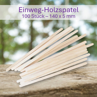 Holzspatel für Sugaring oder Waxing 100 Stück 140x5 mm bei HautHandFuss.de