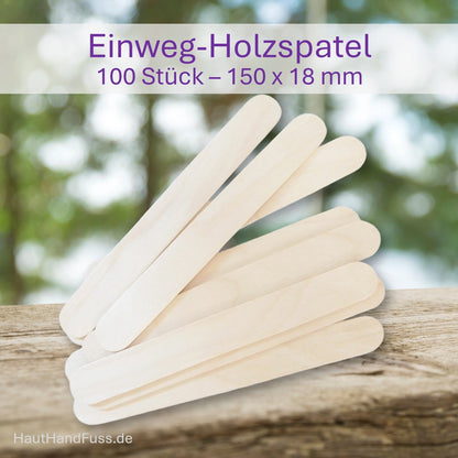 Holzspatel für Sugaring oder Waxing 100 Stück 150x18 mm bei HautHandFuss.de