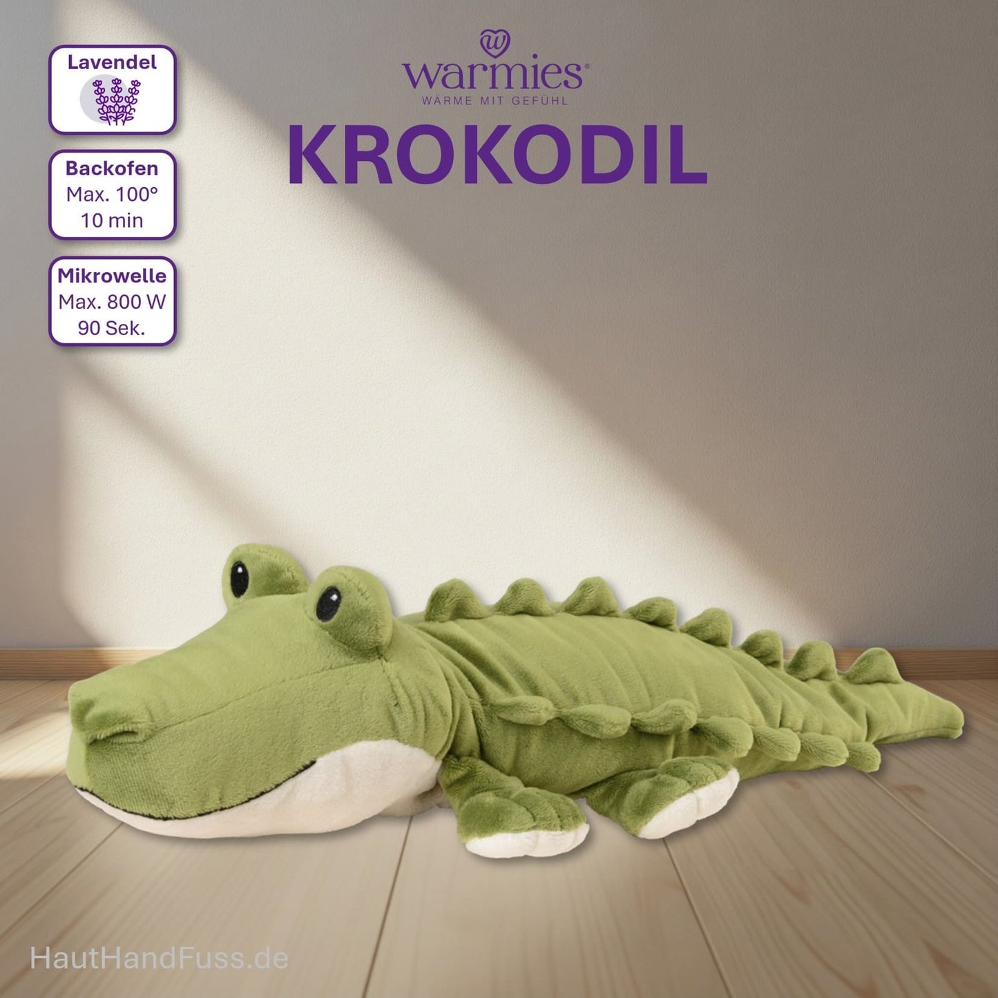 Warmies® Wärmestofftier Krokodil zum Kuscheln bei HandHautFuss.de