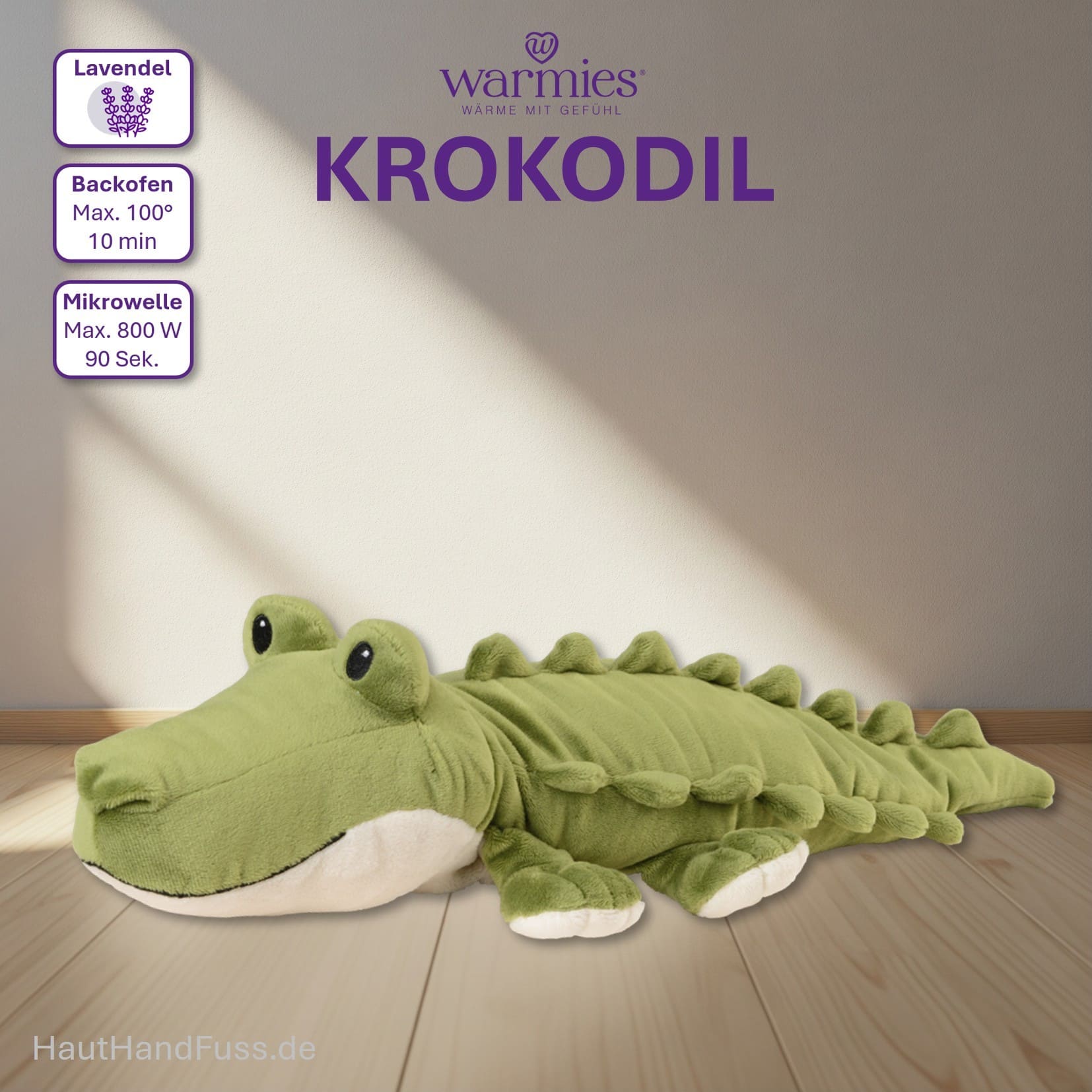 Warmies® Wärmestofftier Krokodil zum Kuscheln bei HandHautFuss.de