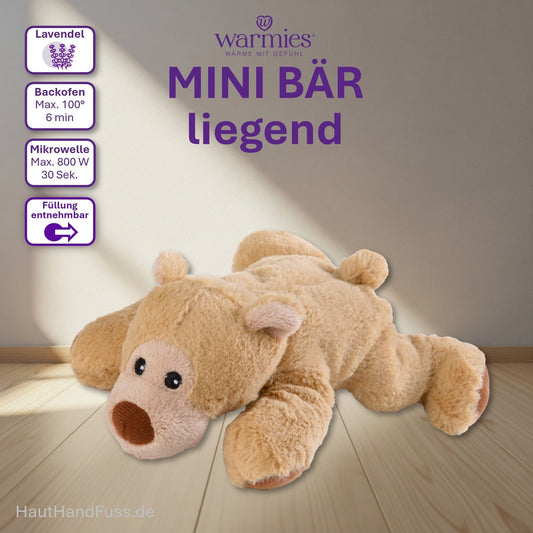 Warmies® Wärmestofftier Mini Bär liegend zum Kuscheln bei HandHautFuss.de