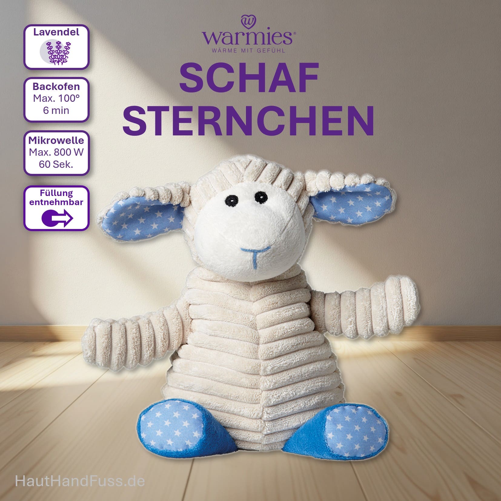 Warmies® Wärmestofftier Schaf Sternchen zum Kuscheln bei HandHautFuss.de