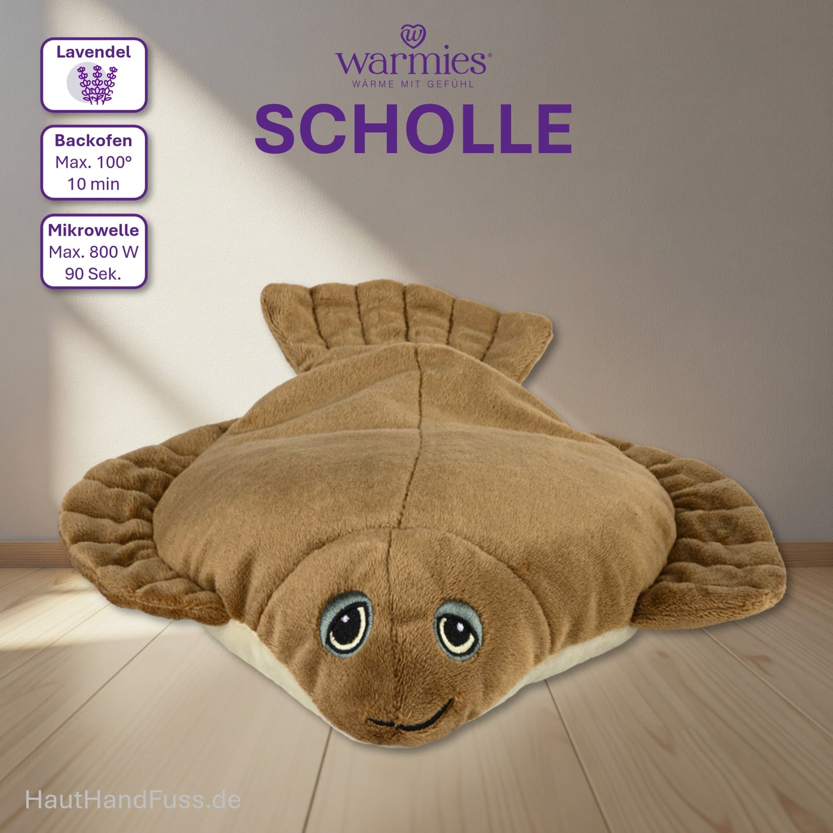 Warmies® Wärmestofftier Scholle zum Kuscheln bei HandHautFuss.de