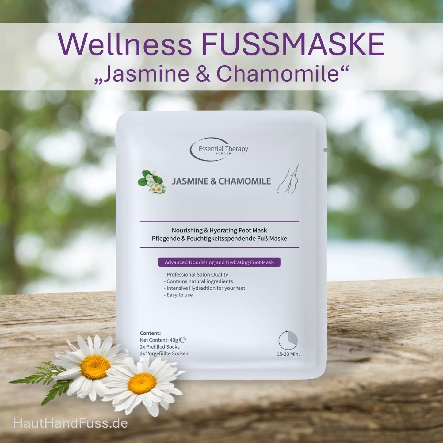 Wellness-Fußmaske Jasmine & Chamomile bei HautHandFuss.de