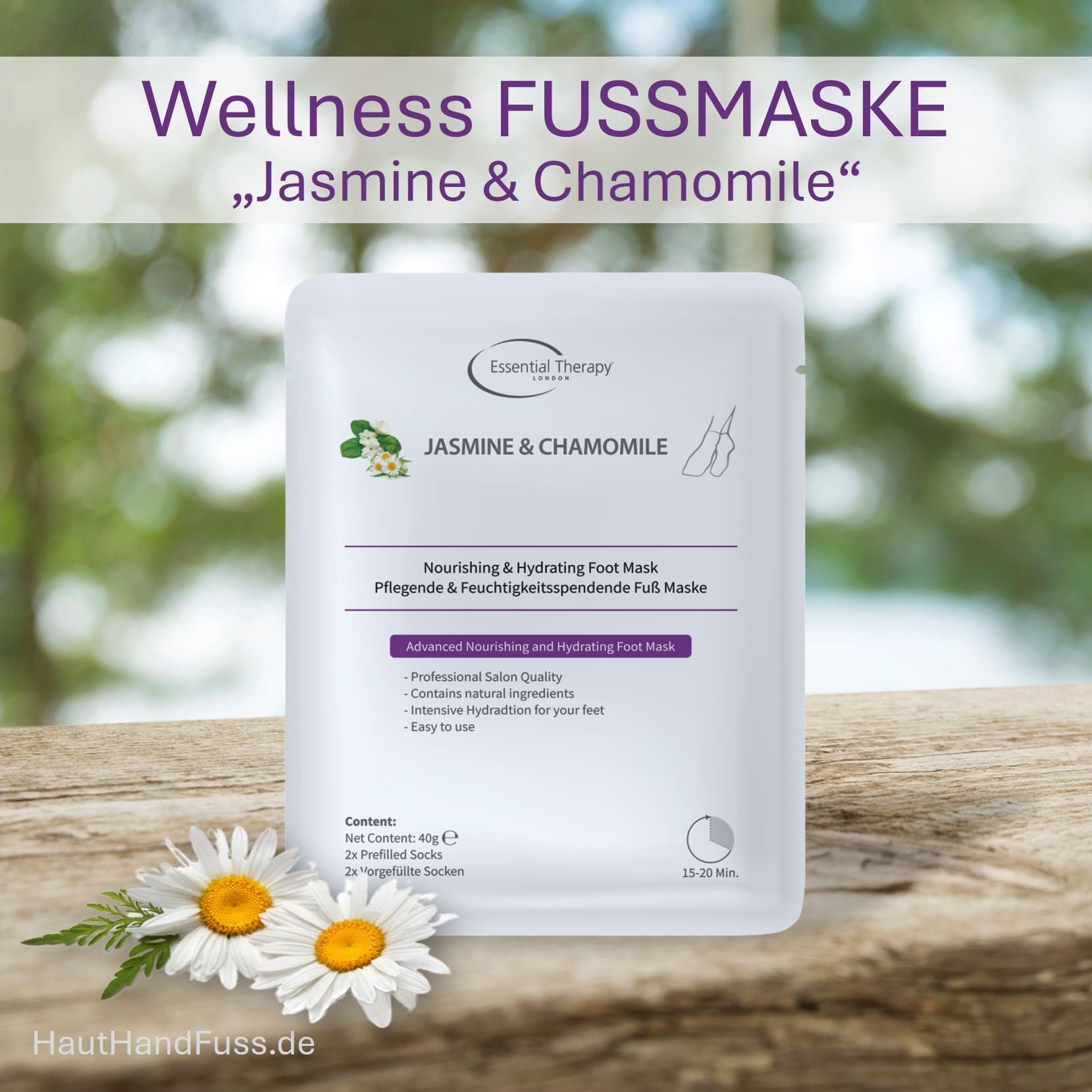 Wellness-Fußmaske Jasmine & Chamomile bei HautHandFuss.de