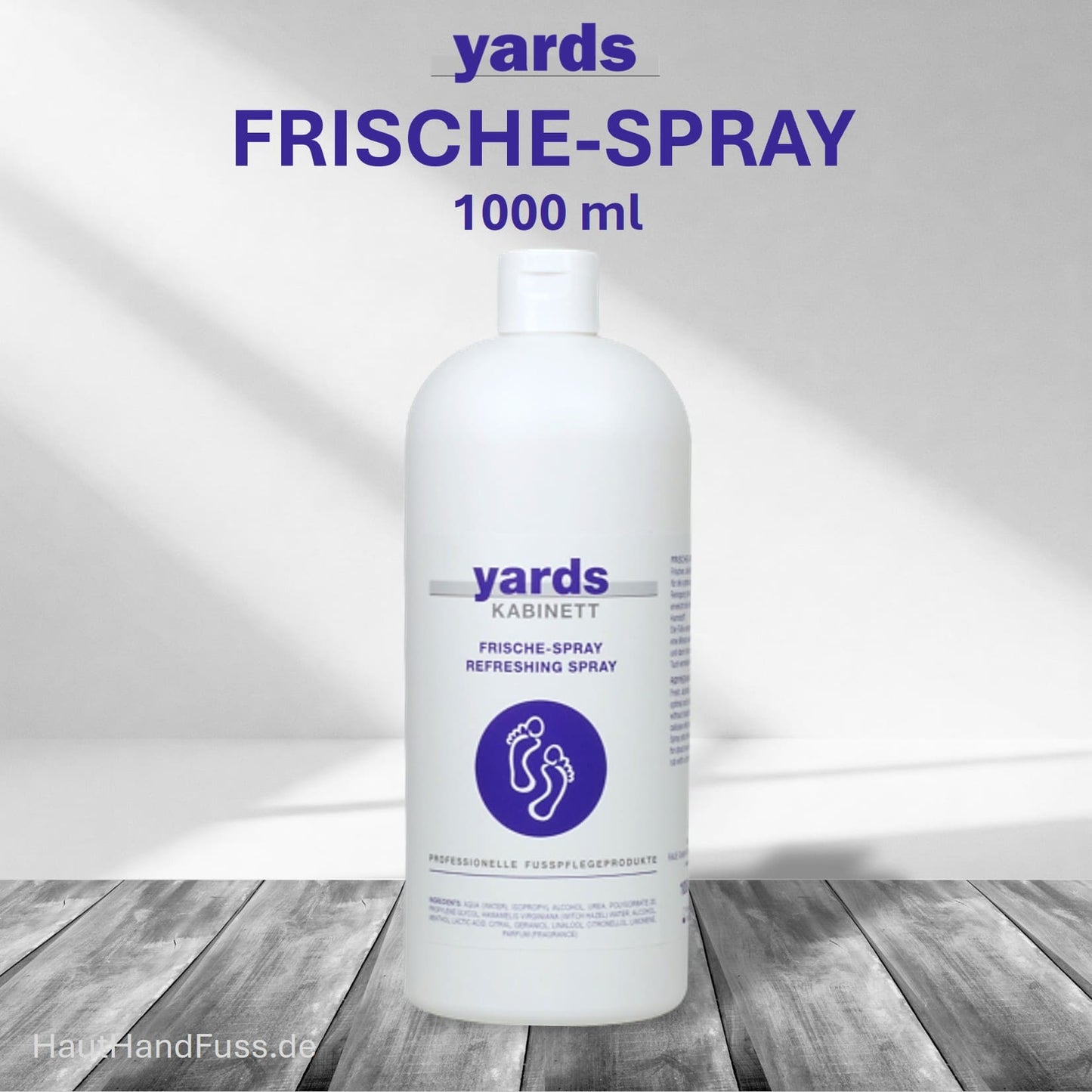 YARDS FRISCHE SPRAY 1000 ml Alternative zum Fußbad und Vorbereitung Fußpflege bei HautHandFuss.de