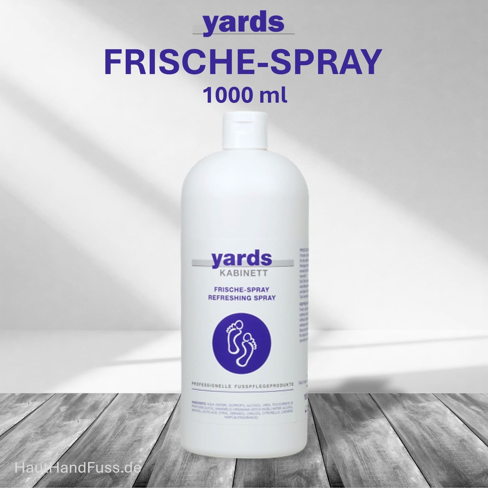 YARDS FRISCHE SPRAY 1000 ml Alternative zum Fußbad und Vorbereitung Fußpflege bei HautHandFuss.de