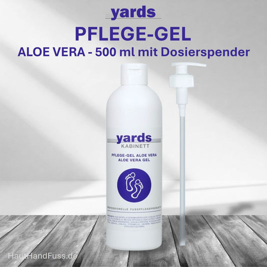 YARDS PFLEGE-GEL Aloe Vera 500 ml mit Dosierspender Fußerfrischung für trockene empfindliche Füße bei HautHandFuss.de