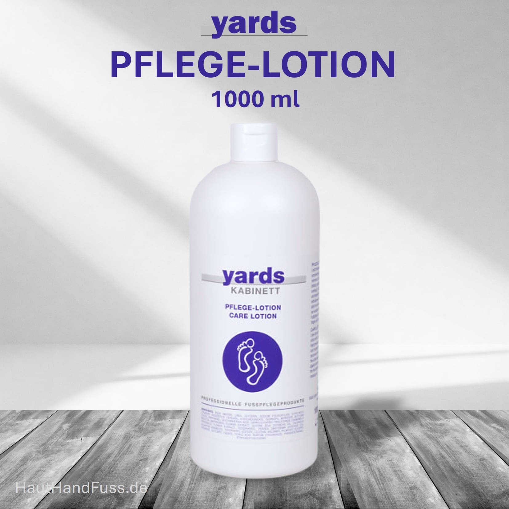 Yards Pflege Lotion 1000 ml für schnell einziehende tägliche Fußpflege bei HautHandFuss.de